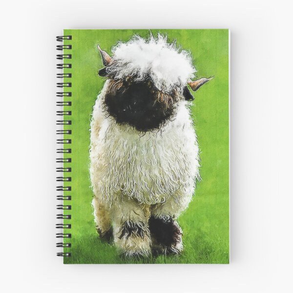 Item preview, Swiss Valais Blacknose Sheep, Fluffy  Valais Blacknose Sheep Art, Cute Swiss Sheep Farm Animal Portrait, Adorable Swiss Valais Blacknose Sheep  designed and sold by Paintcorner.