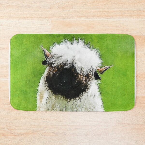 Item preview, Swiss Valais Blacknose Sheep, Fluffy  Valais Blacknose Sheep Art, Cute Swiss Sheep Farm Animal Portrait, Adorable Swiss Valais Blacknose Sheep  designed and sold by Paintcorner.