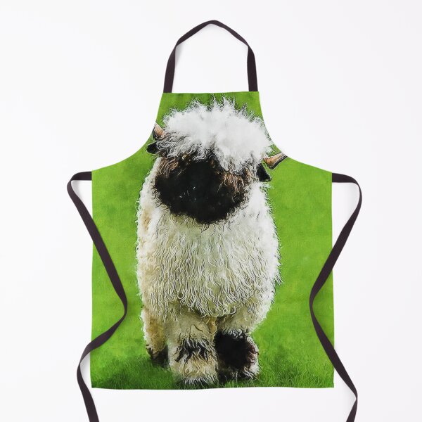 Item preview, Swiss Valais Blacknose Sheep, Fluffy Valais Blacknose Sheep Art, Cute Swiss Sheep Farm Animal Portrait, Adorable Swiss Valais Blacknose Sheep designed and sold by Paintcorner.