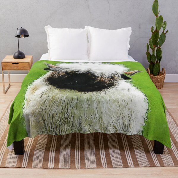 Item preview, Swiss Valais Blacknose Sheep, Fluffy  Valais Blacknose Sheep Art, Cute Swiss Sheep Farm Animal Portrait, Adorable Swiss Valais Blacknose Sheep  designed and sold by Paintcorner.