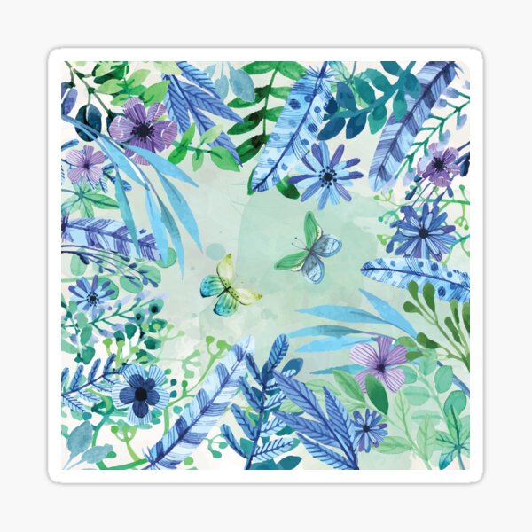 Floral Square Sticker