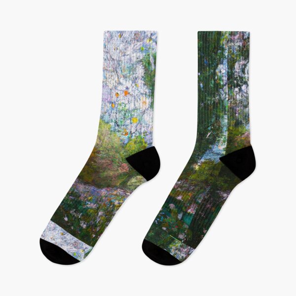 Item preview, Stained Glass of Monet Landscape  (AI Generated Art) designed and sold by Cowboy Folly.