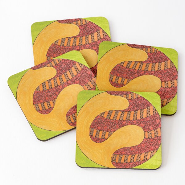 Item preview, Zen Tangle Mandala Orange Lime designed and sold by priestss64.