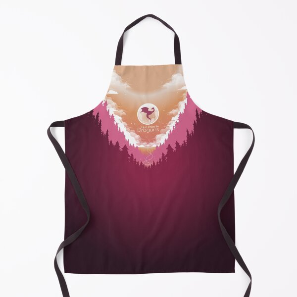 Item preview, Here There Be Dragons Orange and Magenta Art Illustration designed and sold by Ericas-art.