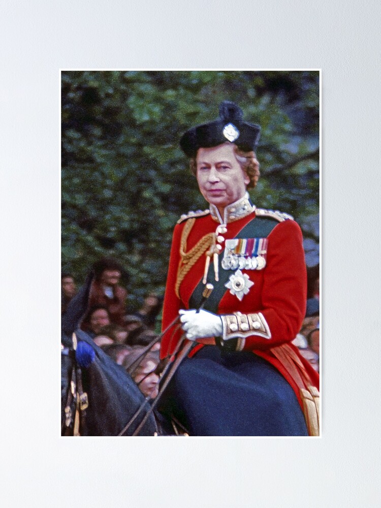 Her Majesty Queen Elizabeth Ii Trooping The Colour Poster By Fluxlimbo Redbubble