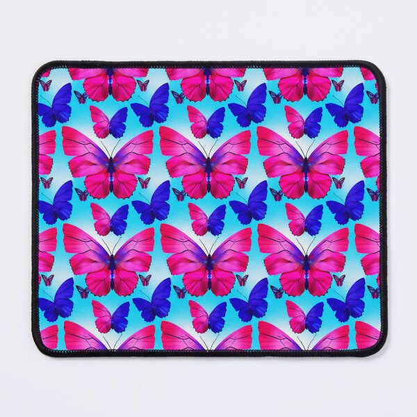 Item preview, Pink Butterflies With Blue Background #2 designed and sold by Unicorn Trainwreck.