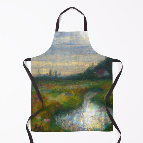 Item preview, Stained Glass of Monet Landscape  (AI Generated Art) designed and sold by Cowboy Folly.