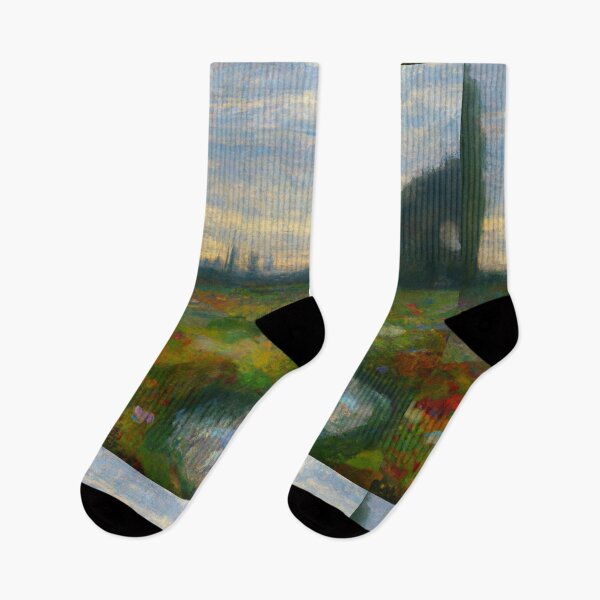 Item preview, Stained Glass of Monet Landscape  (AI Generated Art) designed and sold by Cowboy Folly.