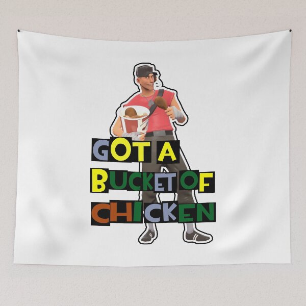 Item preview, Got a Bucket of Chicken TF2 Scout Meme Art designed and sold by ShirtsByFerg.