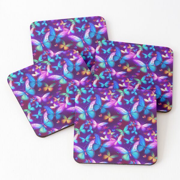 Item preview, Neon Blue Buterflies #1 designed and sold by Unicorn Trainwreck.