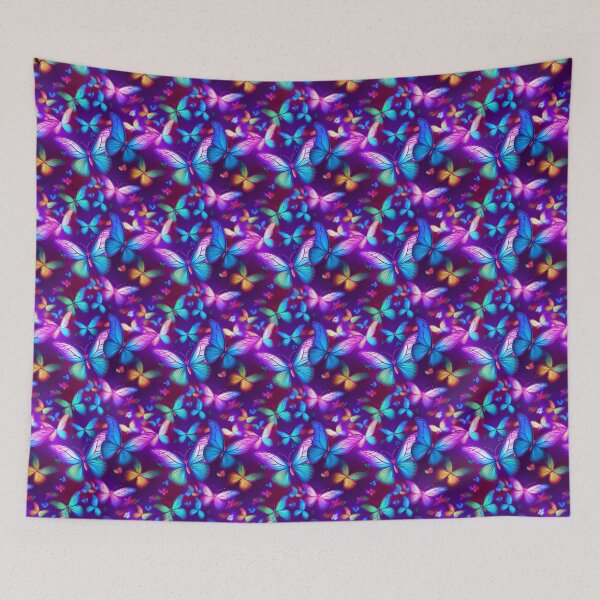 Item preview, Neon Blue Buterflies #1 designed and sold by Unicorn Trainwreck.