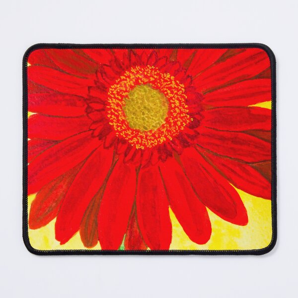 Item preview, Red gerbera on yellow backgroound designed and sold by Irina Afonskaya.
