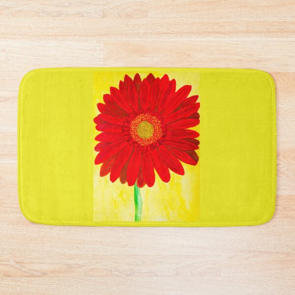 Item preview, Red gerbera on yellow backgroound designed and sold by Irina Afonskaya.