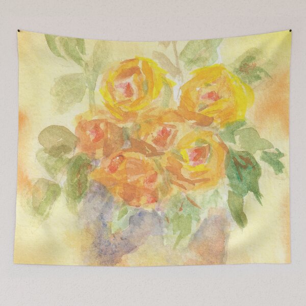 Item preview, Yellow and Peach Flowers designed and sold by designs-by-ann.