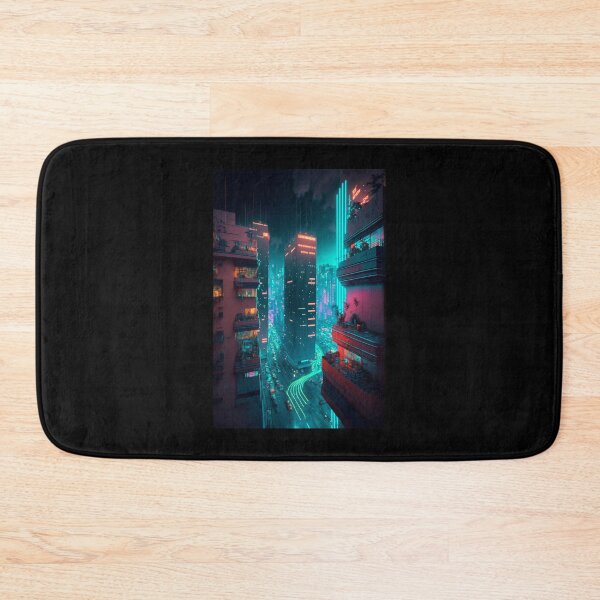 Item preview, A View of Future City Traffic (Neo Noir Blade Runner Retrosynth Cityscape Vaporwave Poster) designed and sold by ZGigerBarker.