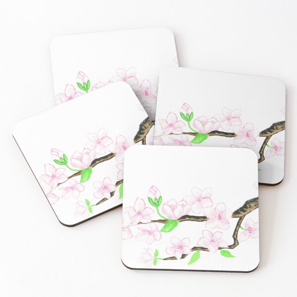 Item preview, Branch with  pink flowers on white background designed and sold by Irina Afonskaya.