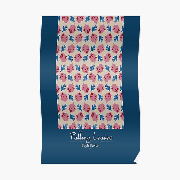 Falling Leaves in Seaside Colors Poster