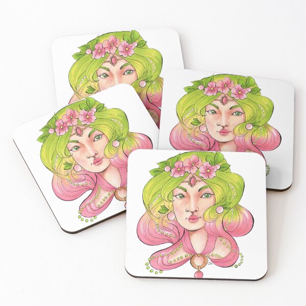 Item preview, Pink Green Portrait designed and sold by Oniroiatlier.