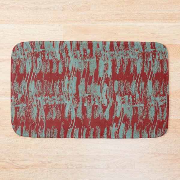 Item preview, Dusty Red Light Teal Primitive Distressed Wavy Stripes designed and sold by jocelynsart.