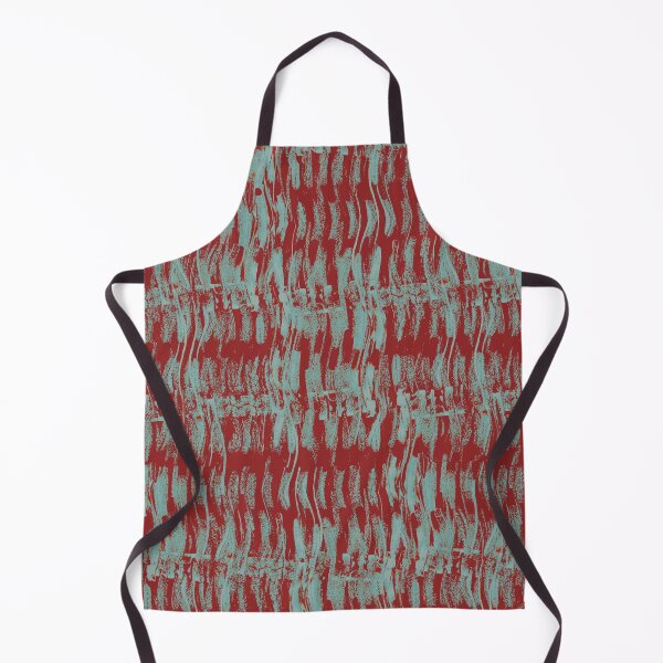 Item preview, Dusty Red Light Teal Primitive Distressed Wavy Stripes designed and sold by jocelynsart.