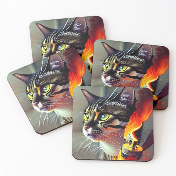 Item preview, arsonist cat designed and sold by LandAiBubble.