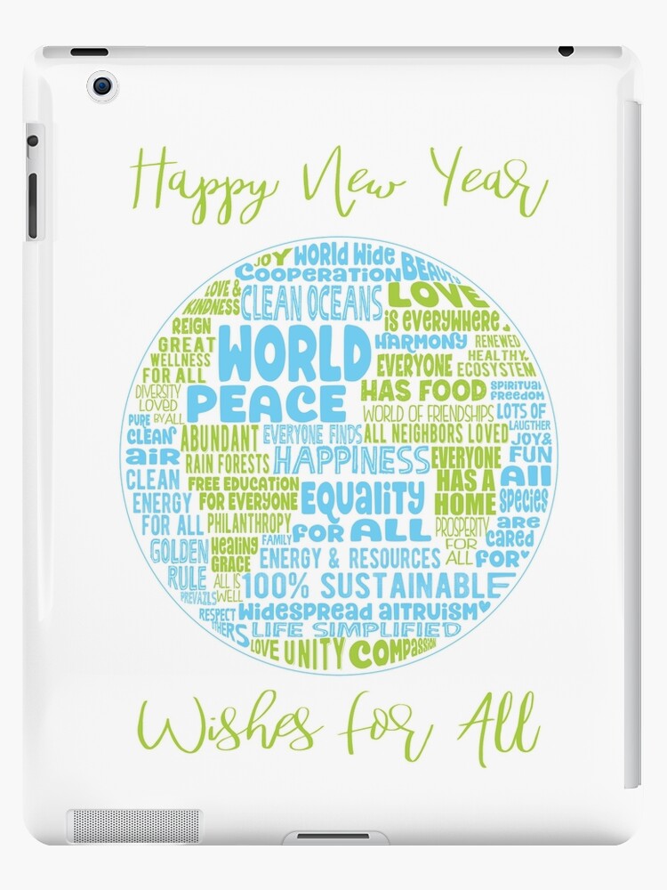 Happy New Year Vision Of Word Peace Word Cloud Ipad Case Skin By Jitterfly Redbubble