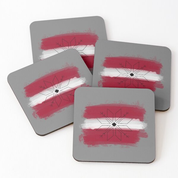 Item preview, Latvian flag with star designed and sold by Morgan Lynn.