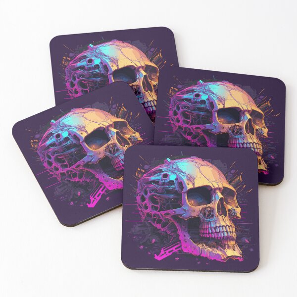 Item preview, Synthwave Motorcycle Metal Reaper Skull designed and sold by ChasmicArt.