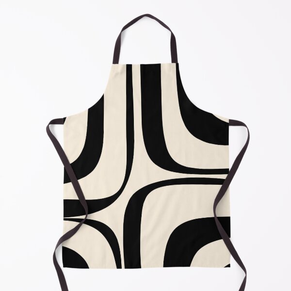 Item preview, Retro Groove Abstract Minimal Pattern in Black and Almond Cream designed and sold by kierkegaard.