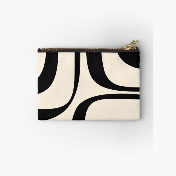 Item preview, Retro Groove Abstract Minimal Pattern in Black and Almond Cream designed and sold by kierkegaard.