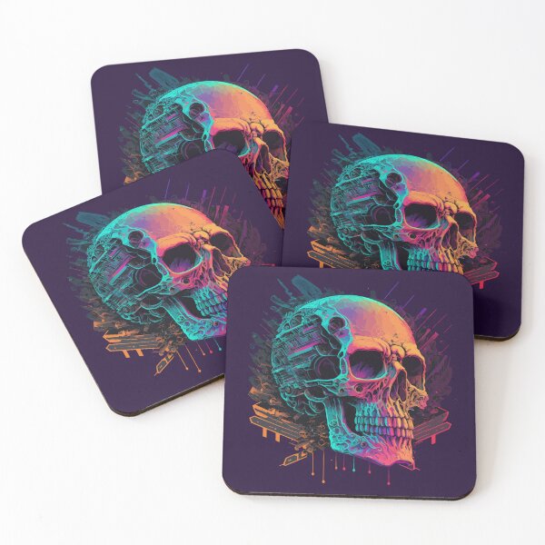 Item preview, Synthwave Motorcycle Engine Reaper Skull designed and sold by ChasmicArt.