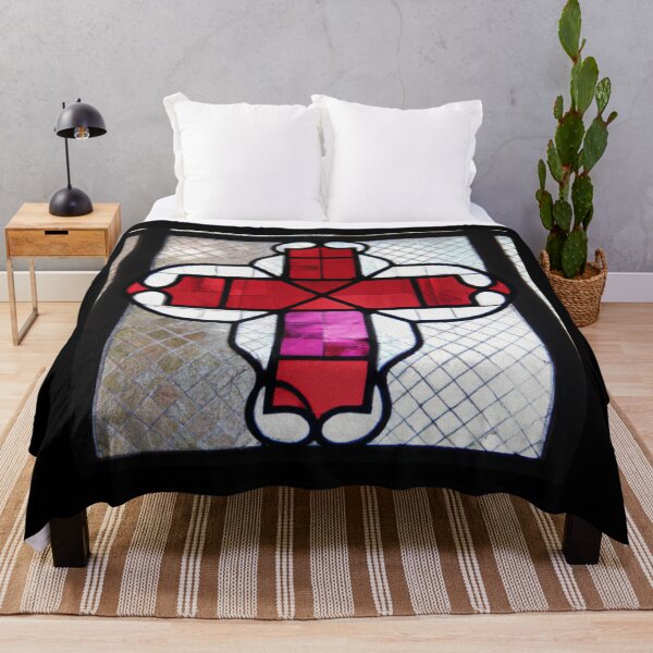 Item preview, Stained Glass of Cross in Red  (AI Generated Art) designed and sold by Cowboy Folly.