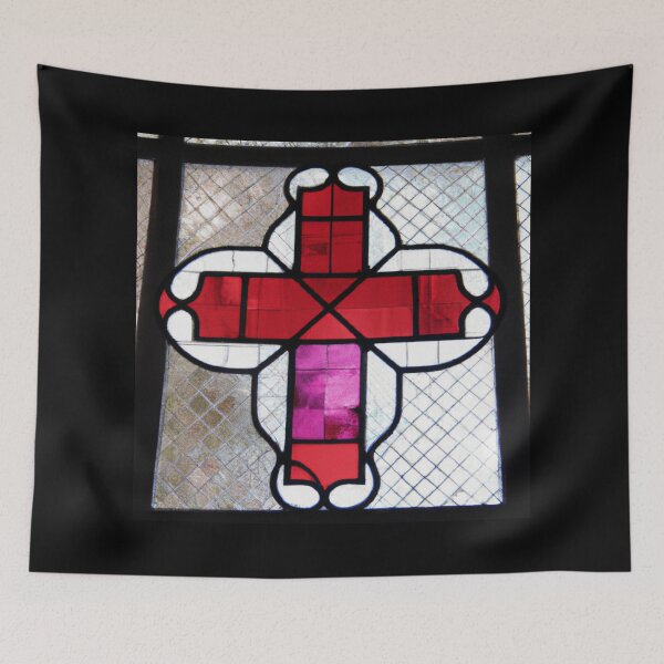Item preview, Stained Glass of Cross in Red  (AI Generated Art) designed and sold by Cowboy Folly.