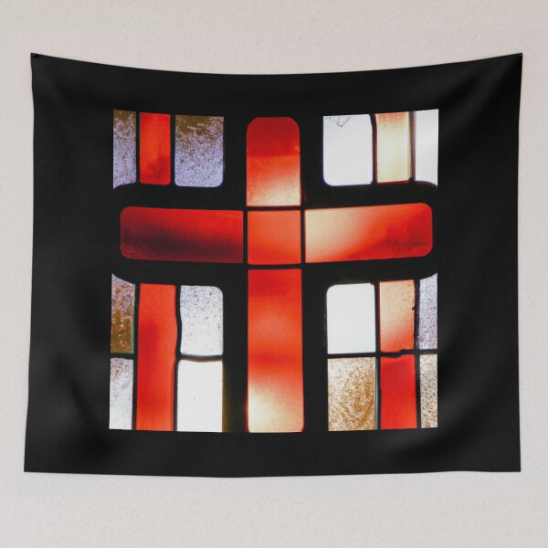 Item preview, Stained Glass of Cross in Red  (AI Generated Art) designed and sold by Cowboy Folly.