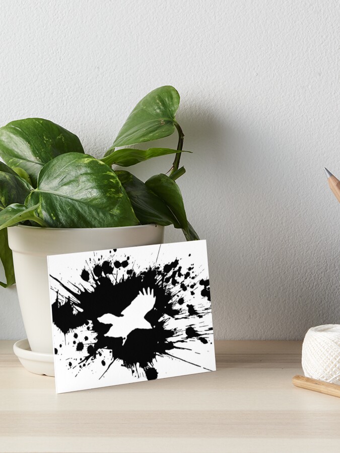 Flying bird (with paint splatter) | Art Board Print