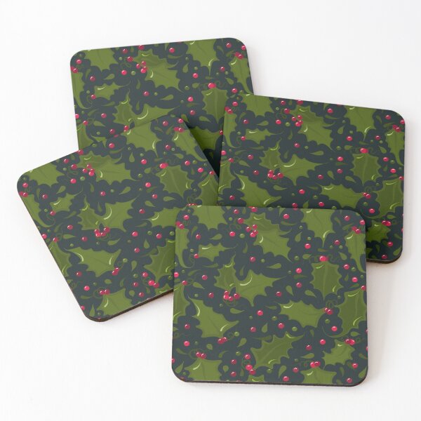 Item preview, Holly Leaves and Red Berries Repeat Pattern by Cherie(c)2022 designed and sold by CheriesArt.