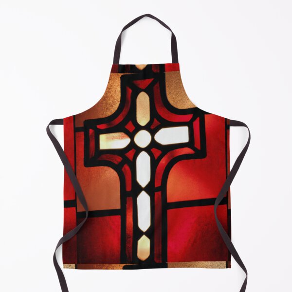 Item preview, Stained Glass of Cross in Red  (AI Generated Art) designed and sold by Cowboy Folly.