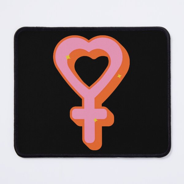 Item preview, Retro Pink and Orange Heart Shaped Venus Symbol designed and sold by XXRebellion.
