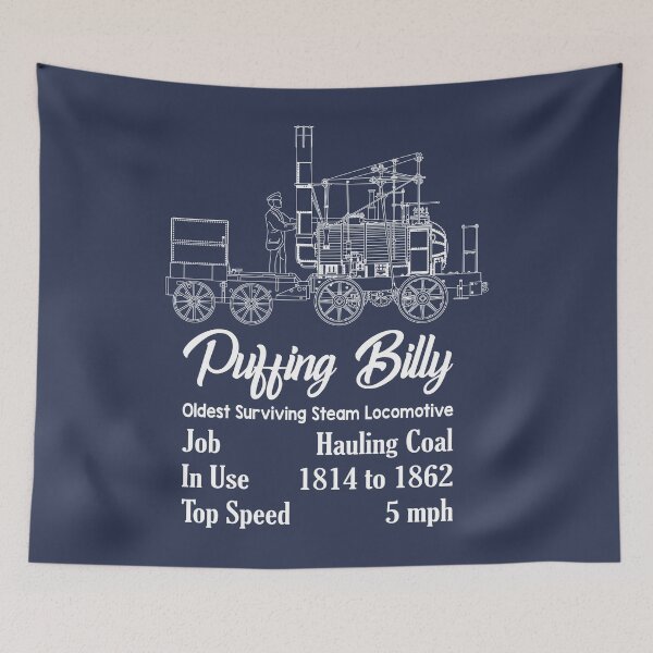 Item preview, Puffing Billy Oldest Surviving Steam Locomotive Train Blueprint Diagram Gift designed and sold by Maljonic.
