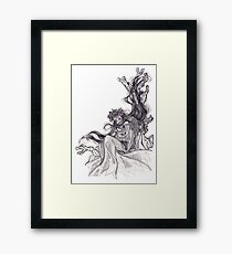 Angel hugging a fox Framed Print