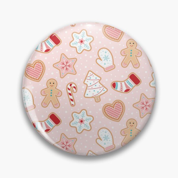 Item preview, Christmas Gingerbread Pattern | Pastel Pink, Red and Blue designed and sold by Creative Wolf Design.