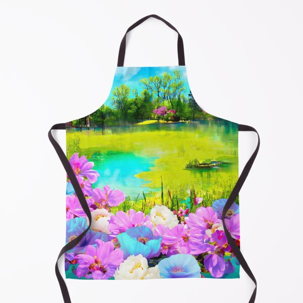 Item preview, Arcadia, Springtime colorful, vibrant flowers and lake designed and sold by Glimmersmith.