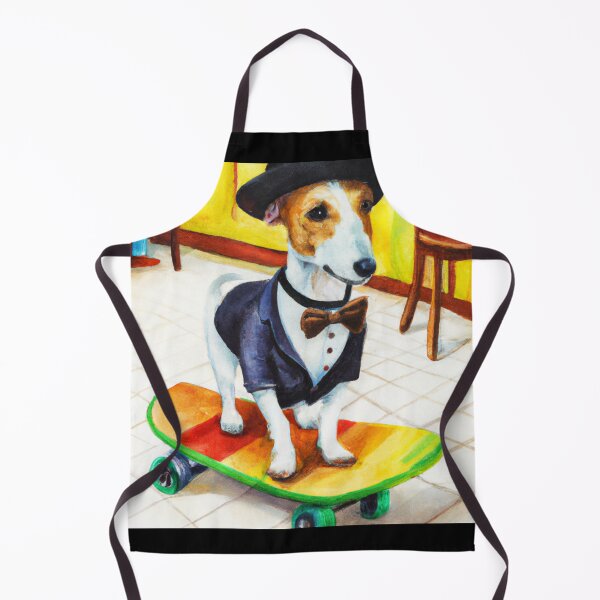 Item preview, Watercolor of Dog on Skateboard in Cafe  (AI Generated Art) designed and sold by Cowboy Folly.