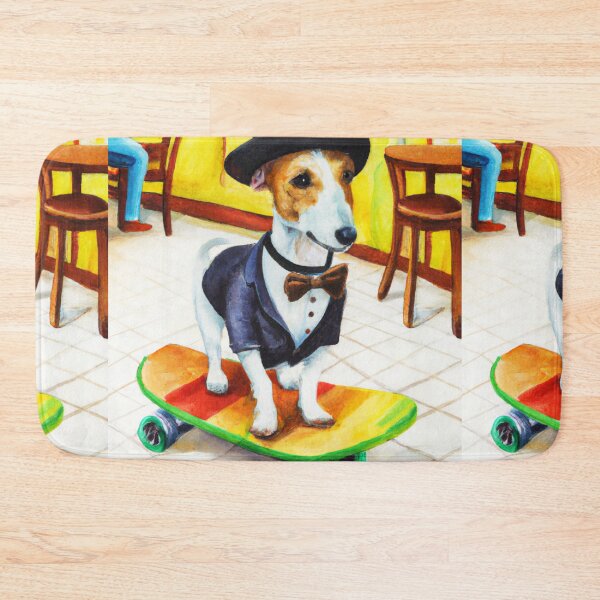 Item preview, Watercolor of Dog on Skateboard in Cafe  (AI Generated Art) designed and sold by Cowboy Folly.