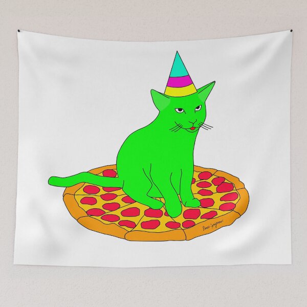 Artikelvorschau, PSYCHEDELISCHE PIZZA CAT PARTY! (ver.2) entworfen und verkauft von Brock Springstead.