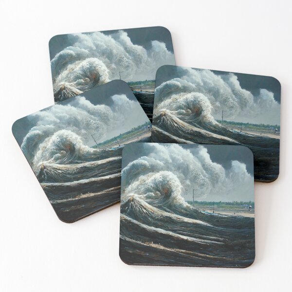 Item preview, Large waves washing over the beach designed and sold by Galviato.