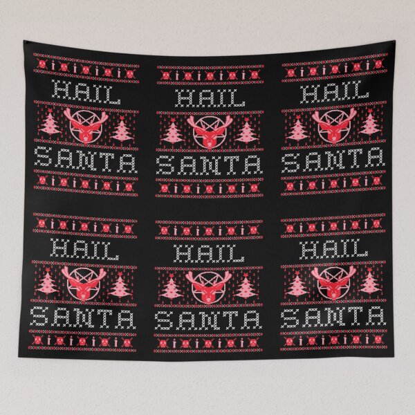 Item preview, Ugly Christmas Sweater - Hail Santa with Reindeer designed and sold by PUFFYP.