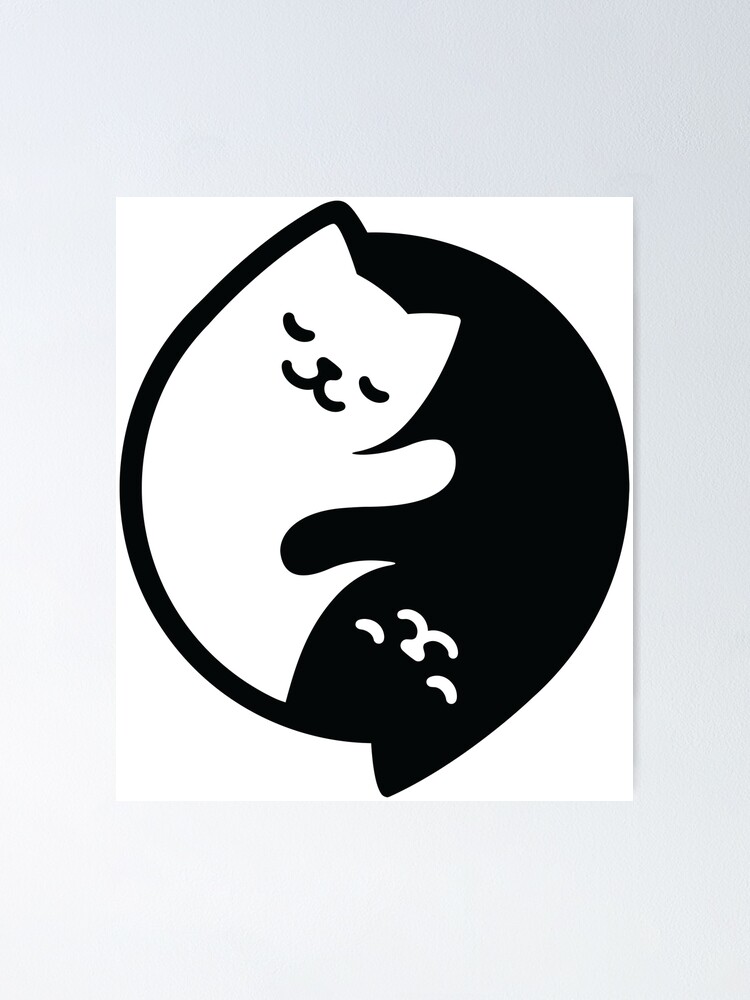 Cat Yin Yang Poster for Sale by irmirx