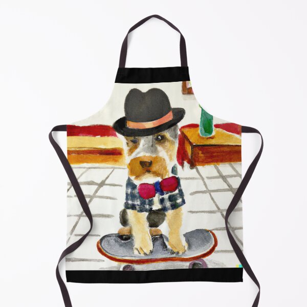 Item preview, Watercolor of Dog on skateboard in Cafe  (AI Generated Art) designed and sold by Cowboy Folly.