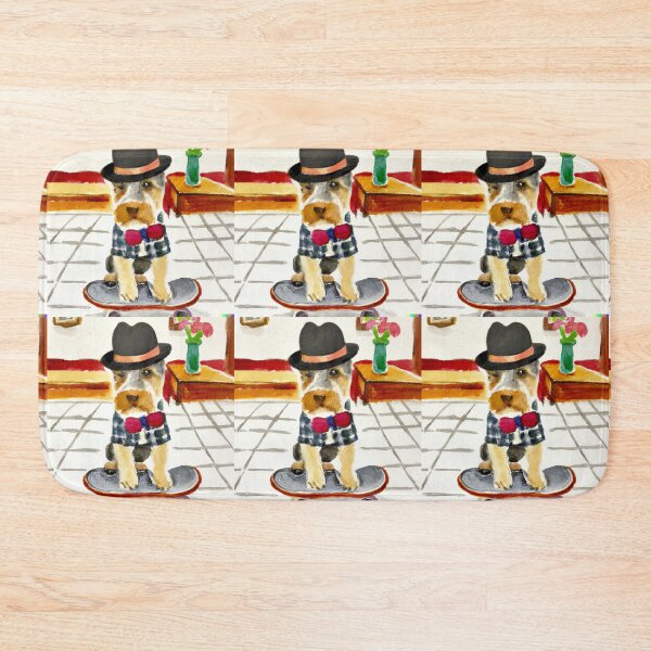 Item preview, Watercolor of Dog on skateboard in Cafe  (AI Generated Art) designed and sold by Cowboy Folly.
